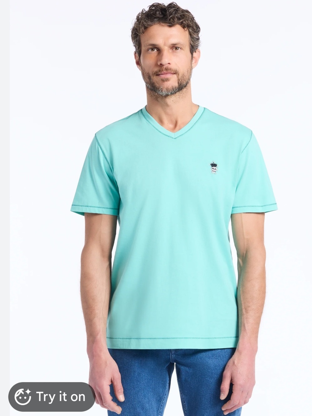 Psycho Bunny Damien V-Neck Short Sleeve T-Shirt - Mint Green